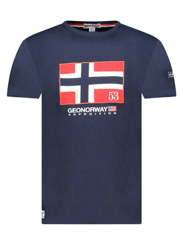 Geographical Norway Shirt "Newflag" donkerblauw