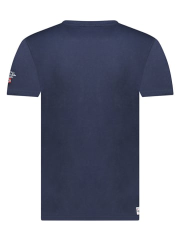 Geographical Norway Koszulka "Newflag" w kolorze granatowym