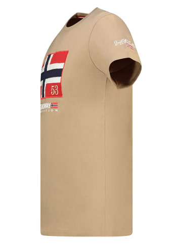 Geographical Norway Koszulka "Newflag" w kolorze beżowym