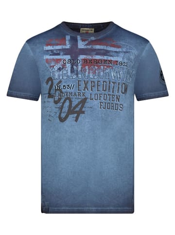 Geographical Norway Koszulka "Jelegant" w kolorze niebieskim
