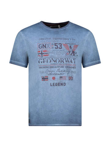 Geographical Norway Shirt "Jorick" in Blau