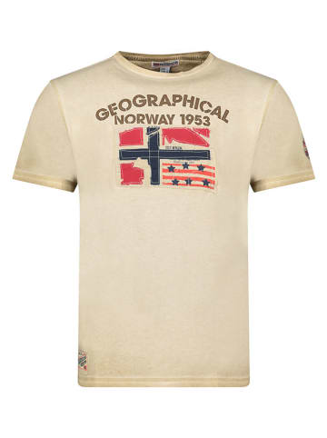 Geographical Norway Koszulka "Jotz" w kolorze beżowym