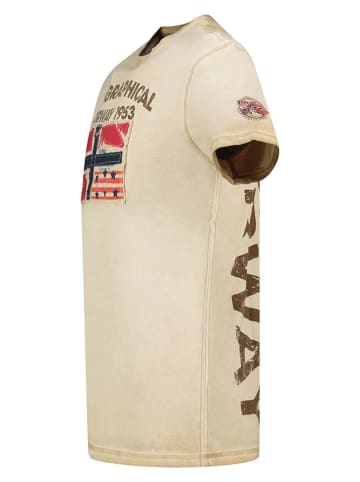 Geographical Norway Koszulka "Jotz" w kolorze beżowym