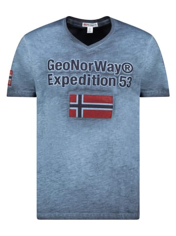 Geographical Norway Koszulka "Jimdo" w kolorze niebieskim