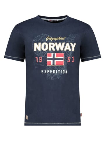 Geographical Norway Koszulka "Juitre" w kolorze granatowym