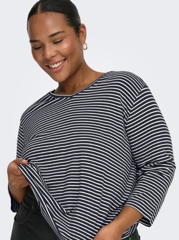 ONLY Longsleeve in Dunkelblau/ Weiß