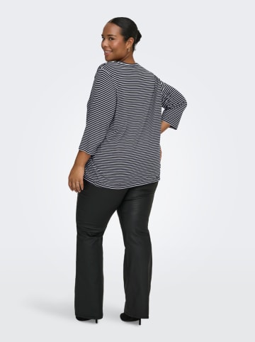 ONLY Longsleeve in Dunkelblau/ Weiß