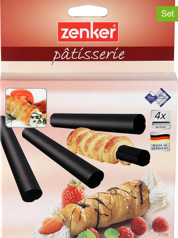 Zenker 4er-Set: Schaumrollen "Patisserie" in Schwarz - (L)13 x Ø 2 cm