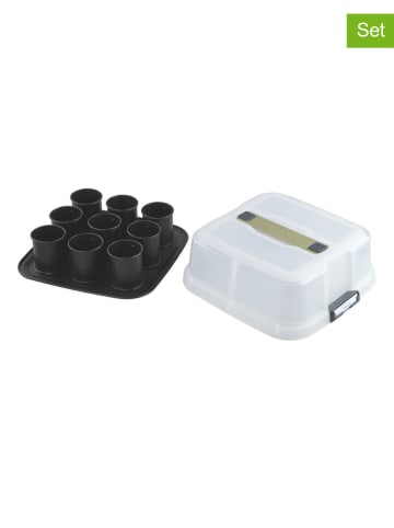 Zenker 9tlg. Mini-Törtchen-Backblech in Schwarz - (B)30 x (H)11,5 x (T)30 cm
