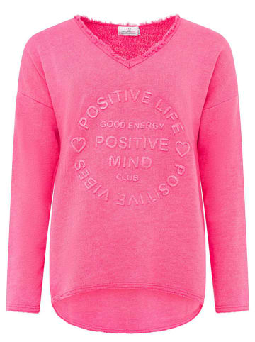 Zwillingsherz Sweter "Positive Mind" w kolorze różowym