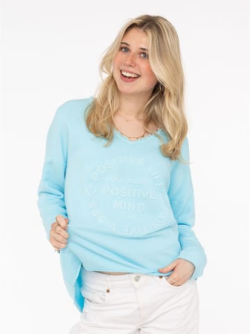 Zwillingsherz Pullover "Positive Mind" in Türkis