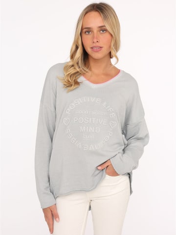 Zwillingsherz Pullover "Positive Mind" in Grau