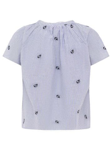 Zwillingsherz Bluzka "Stripe & Stitch" w kolorze niebieskim