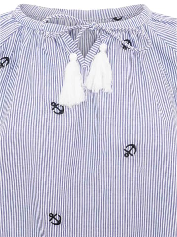 Zwillingsherz Bluse "Stripe & Stitch" in Blau