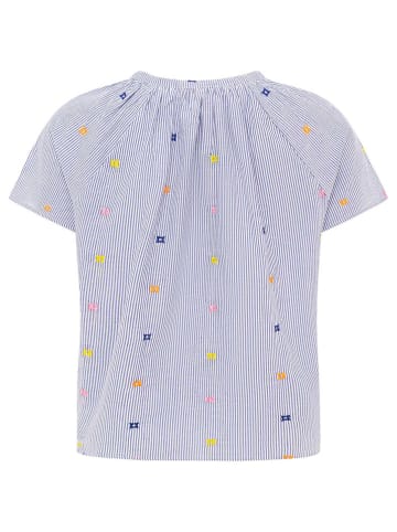 Zwillingsherz Bluzka "Stripe & Stitch" w kolorze niebieskim