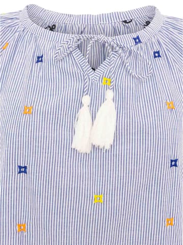 Zwillingsherz Bluzka "Stripe & Stitch" w kolorze niebieskim