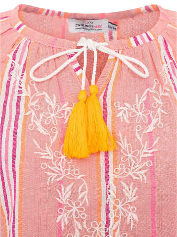 Zwillingsherz Blouse "Summer Stripes" koraalrood