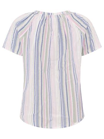 Zwillingsherz Bluzka "Summer Stripes" w kolorze zielono-jasnoróżowo-błękitnym