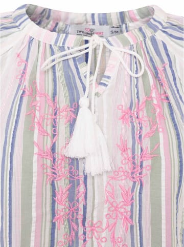 Zwillingsherz Bluse "Summer Stripes" in Rosa/ Hellblau/ Grün
