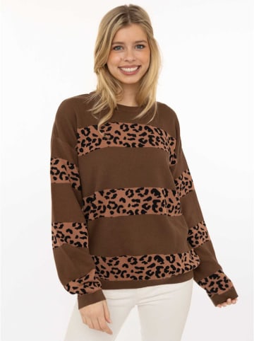 Zwillingsherz Pullover "Gestrickter-Leo" in Braun