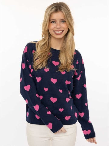 Zwillingsherz Pullover "Herzen" in Dunkelblau