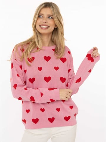 Zwillingsherz Sweter w kolorze jasnoróżowym