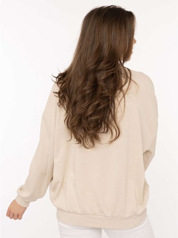 Zwillingsherz Sweatshirt "Feel Good Club" beige