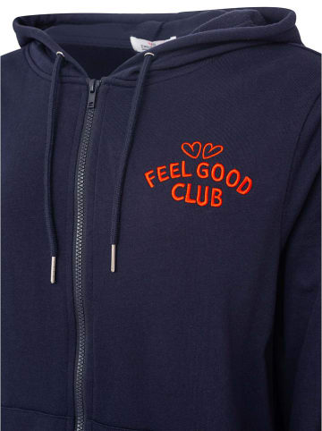 Zwillingsherz Sweatjacke "Feel Good Club" in Dunkelblau
