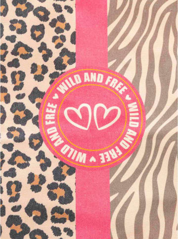 Zwillingsherz Shopper "Leo + Zebra" in Beige - (B)36 x (H)46 cm