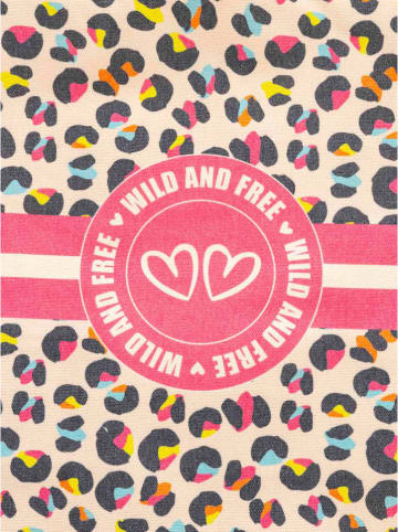 Zwillingsherz Shopper "Buntes Leo" in Beige - (B)36 x (H)46 cm