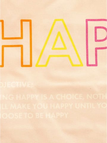 Zwillingsherz Shopper "Happy" beige - (B)36 x (H)46 cm