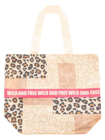 Zwillingsherz Shopper bag "Animal Mix" w kolorze beżowym - 36 x 46 cm