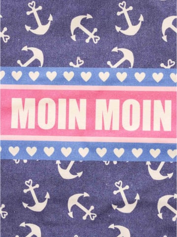 Zwillingsherz Shopper "Moin Moin" donkerblauw - (B)36 x (H)46 cm