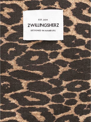 Zwillingsherz Shopper in Braun - (B)43 x (H)33 cm