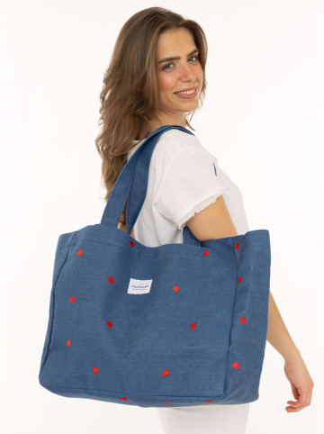 Zwillingsherz Shopper in Dunkelblau - (B)43 x (H)33 cm