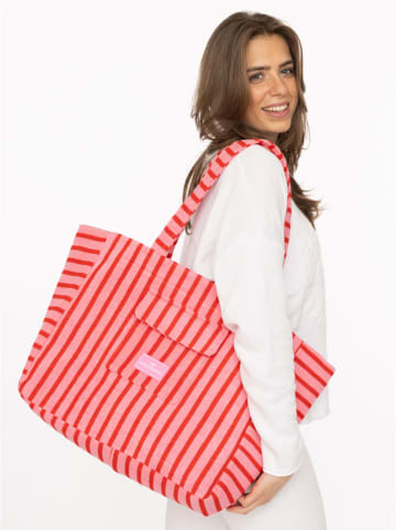 Zwillingsherz Shopper in Rosa/ Rot - (B)43 x (H)33 cm