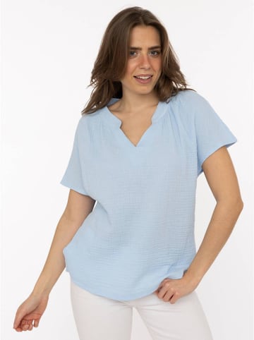 Zwillingsherz Muślinowa bluzka w kolorze błękitnym