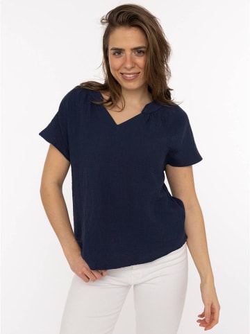 Zwillingsherz Muślinowa bluzka w kolorze granatowym