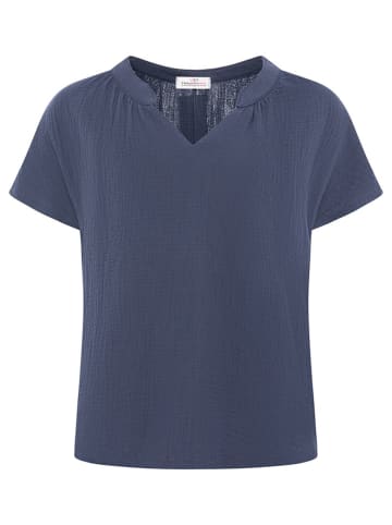 Zwillingsherz Musselin-Bluse in Dunkelblau