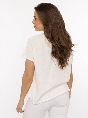 Zwillingsherz Musselin-Bluse in Weiß