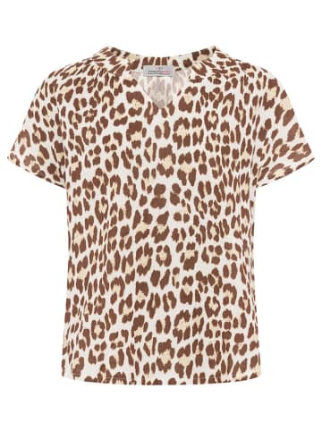 Zwillingsherz Muślinowa bluzka w kolorze jasnobrązowo-beżowym