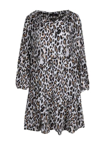 Zwillingsherz Kleid "Tara" in Weiß/ Schwarz/ Hellbraun