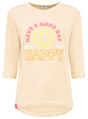 Zwillingsherz Longsleeve "Happy" beige