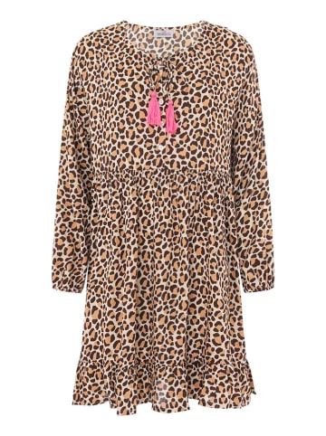 Zwillingsherz Kleid "Wilder Leo" in Beige/ Braun