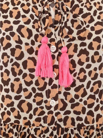 Zwillingsherz Sukienka "Leo" w kolorze brązowo-beżowym