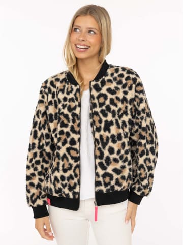 Zwillingsherz Blouson "Classic Leo" in Schwarz/ Hellbraun