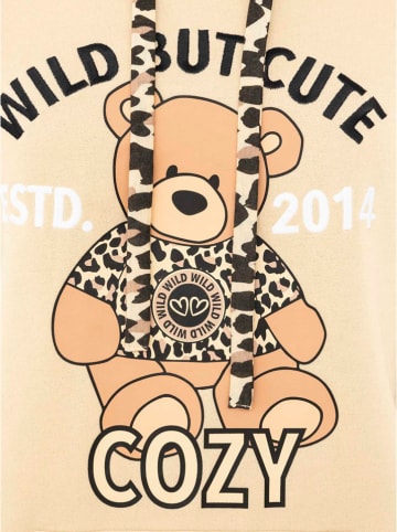 Zwillingsherz Hoodie "Wild But Cute" beige
