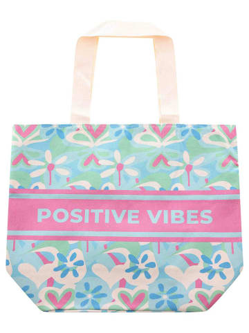 Zwillingsherz Shopper "Hermine" in Hellblau/ Rosa - (B)45 x (H)38 x (T)17 cm