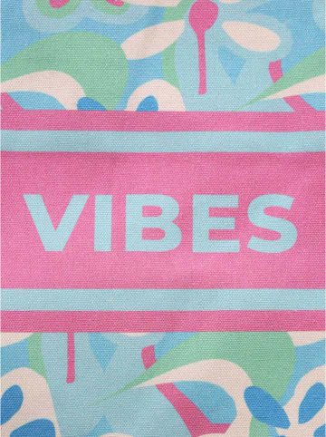 Zwillingsherz Shopper bag w kolorze błękitno-jasnoróżowym - 45 x 38 x 17 cm