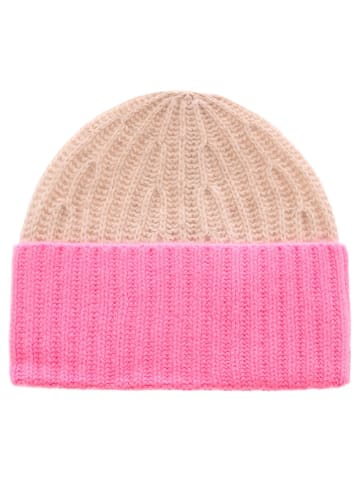 Zwillingsherz Kasjmieren muts beige/lichtroze